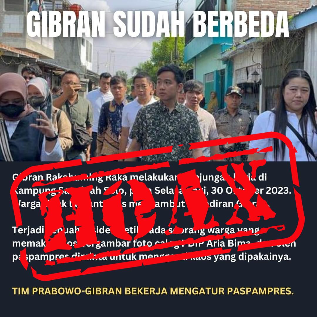 Gibran bantah paspampres yang meminta warga untuk mengganti kaus Aria Bima